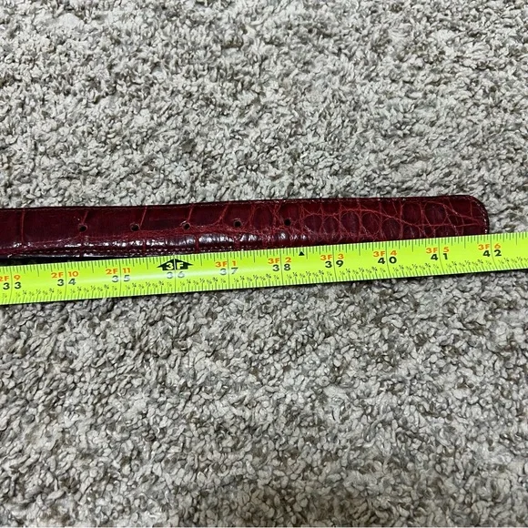 Mauri Men’s Red Genuine Alligator Belt Italy Size 36 - Picture 11 of 11